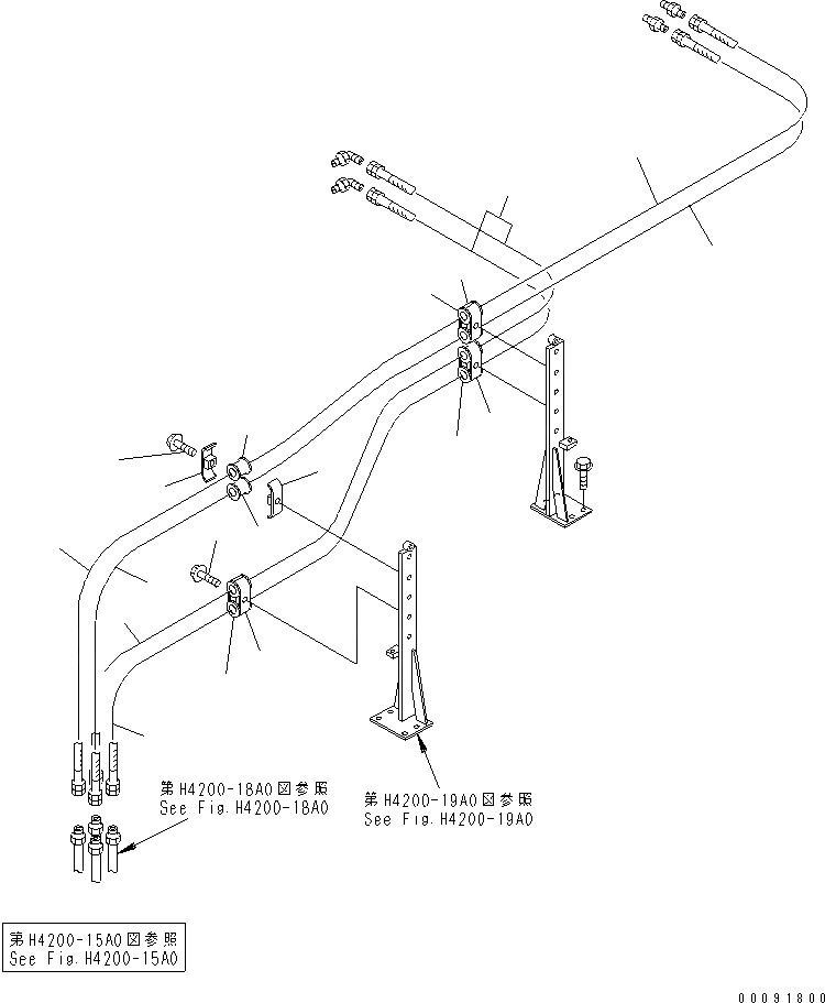 Схема запчастей Komatsu WA1200-3 - ПЕРЕДН. РАМА (ЦЕНТР. ШЛАНГИ ГЛАВН. КОМПЛЕКТ ВЕРХН.) (ЛИНИЯ КЛАПАНА PPC)(№79-) ОСНОВН. КОМПОНЕНТЫ И РЕМКОМПЛЕКТЫ
