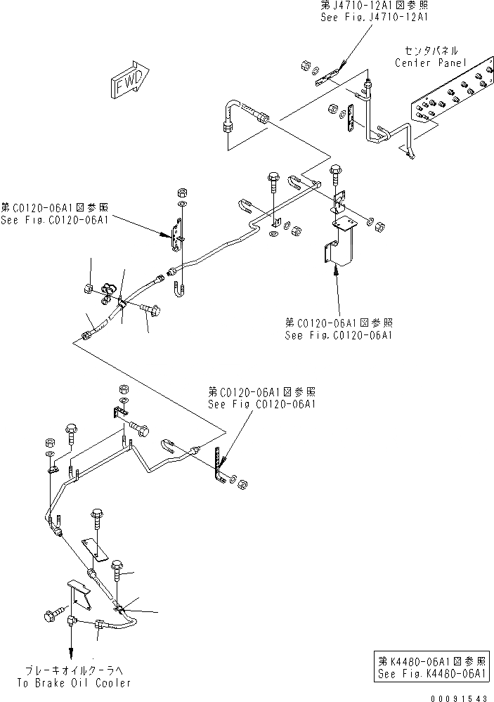 Схема запчастей Komatsu WA1200-3 - ЗАДН. РАМА (ТОРМОЗ. ЛИНИЯ ОХЛАЖДЕНИЯ) (/) (МАСЛ. SAMPLING ЛИНИЯ)(№79-) ОСНОВН. КОМПОНЕНТЫ И РЕМКОМПЛЕКТЫ