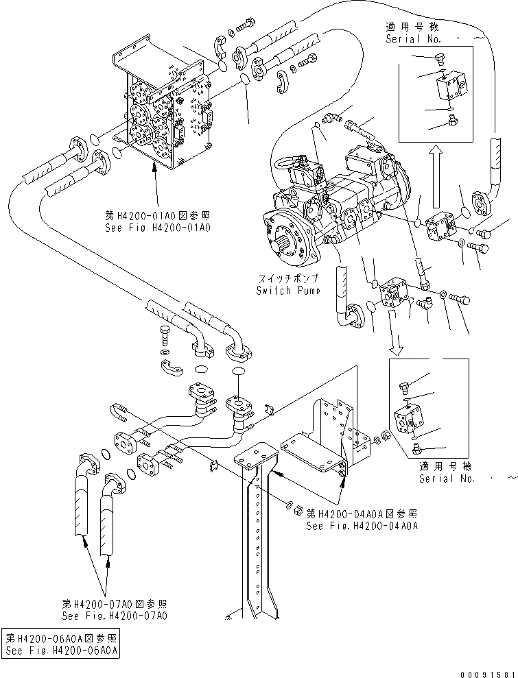 Схема запчастей Komatsu WA1200-3 - ЗАДН. РАМА (ПЕРЕКЛЮЧАТЕЛЬ НАСОС) (ПЕРЕКЛЮЧАТЕЛЬ НАСОС - IN ФИЛЬТР)(№79-) ОСНОВН. КОМПОНЕНТЫ И РЕМКОМПЛЕКТЫ