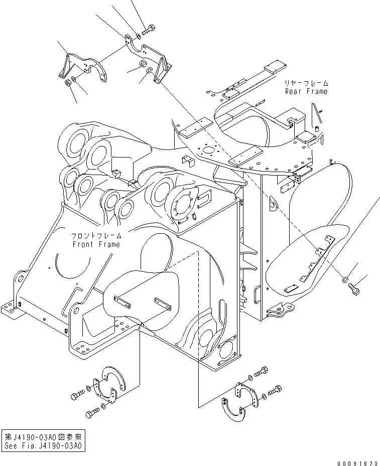 Схема запчастей Komatsu WA1200-3 - ЗАДН. РАМА (ЗАЩИТА ЗАДН. ВЕДУЩ. ВАЛА)(№79-) ОСНОВН. КОМПОНЕНТЫ И РЕМКОМПЛЕКТЫ