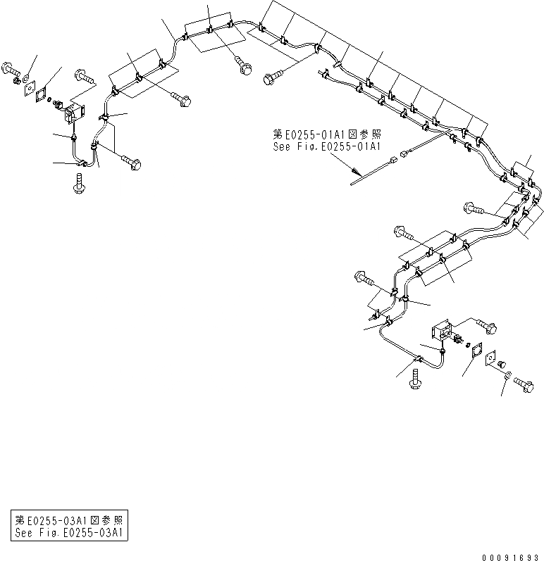 Схема запчастей Komatsu WA1200-3 - ЗАДН. РАМА (ЗАДН. Э/ПРОВОДКА) (БАМПЕР ЛИНИЯ) (ДВИГАТЕЛЬ ЭКСТРЕНН. СТОП)(№79-) ОСНОВН. КОМПОНЕНТЫ И РЕМКОМПЛЕКТЫ