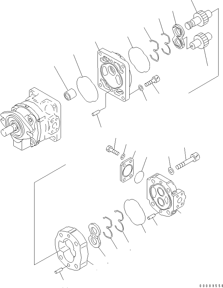 Схема запчастей Komatsu WA1200-3 - НАСОС РУЛЕВ. УПРАВЛ-Я (НАСОС РУЛЕВ. УПРАВЛ-Я) (ДОПОЛН. ОХЛАДИТЕЛЬ) (/)(№8-) ОСНОВН. КОМПОНЕНТЫ И РЕМКОМПЛЕКТЫ