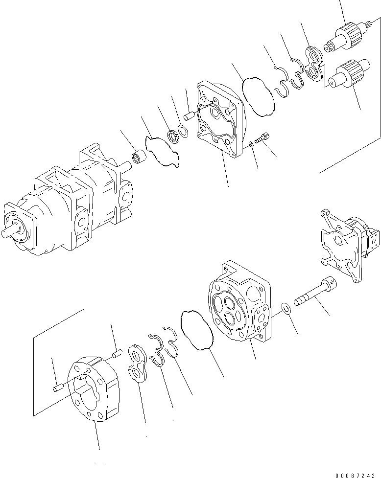 Схема запчастей Komatsu WA1200-3 - HYDRAURIC НАСОС (/)(№8-) ОСНОВН. КОМПОНЕНТЫ И РЕМКОМПЛЕКТЫ
