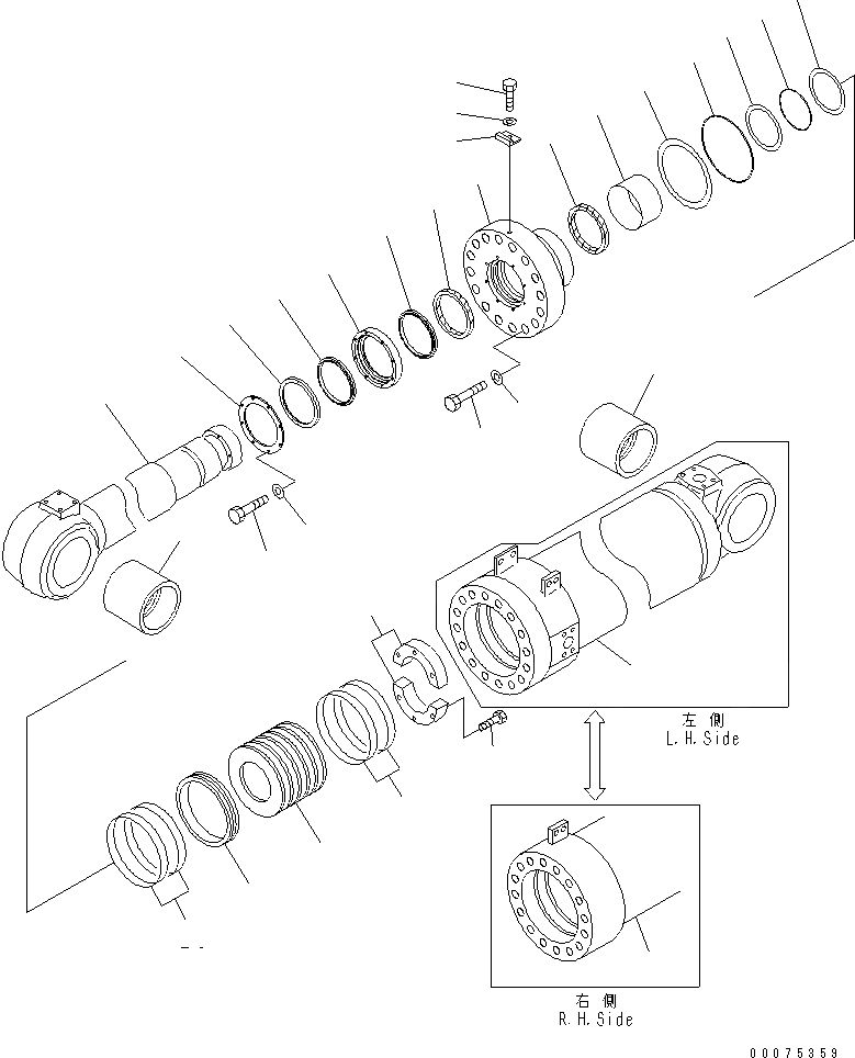 Схема запчастей Komatsu WA1200-3 - ГИДРОЦИЛИНДР КОВША(№-8) ОСНОВН. КОМПОНЕНТЫ И РЕМКОМПЛЕКТЫ