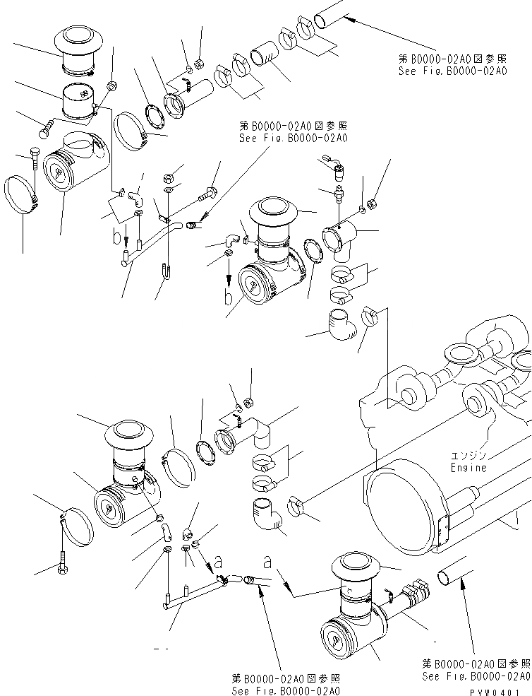 Схема запчастей Komatsu WA1200-3 - ДВИГАТЕЛЬ (ВОЗДУХООЧИСТИТЕЛЬ ЭЛЕМЕНТЫ КРЕПЛЕНИЯ) КОМПОНЕНТЫ ДВИГАТЕЛЯ