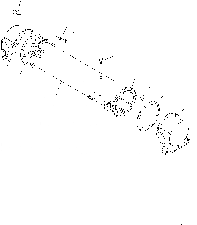 Схема запчастей Komatsu WA1200-3 - МАСЛООХЛАДИТЕЛЬ (ТОРМОЗ.)(ВНУТР. ЧАСТИ) СИСТЕМА ОХЛАЖДЕНИЯ