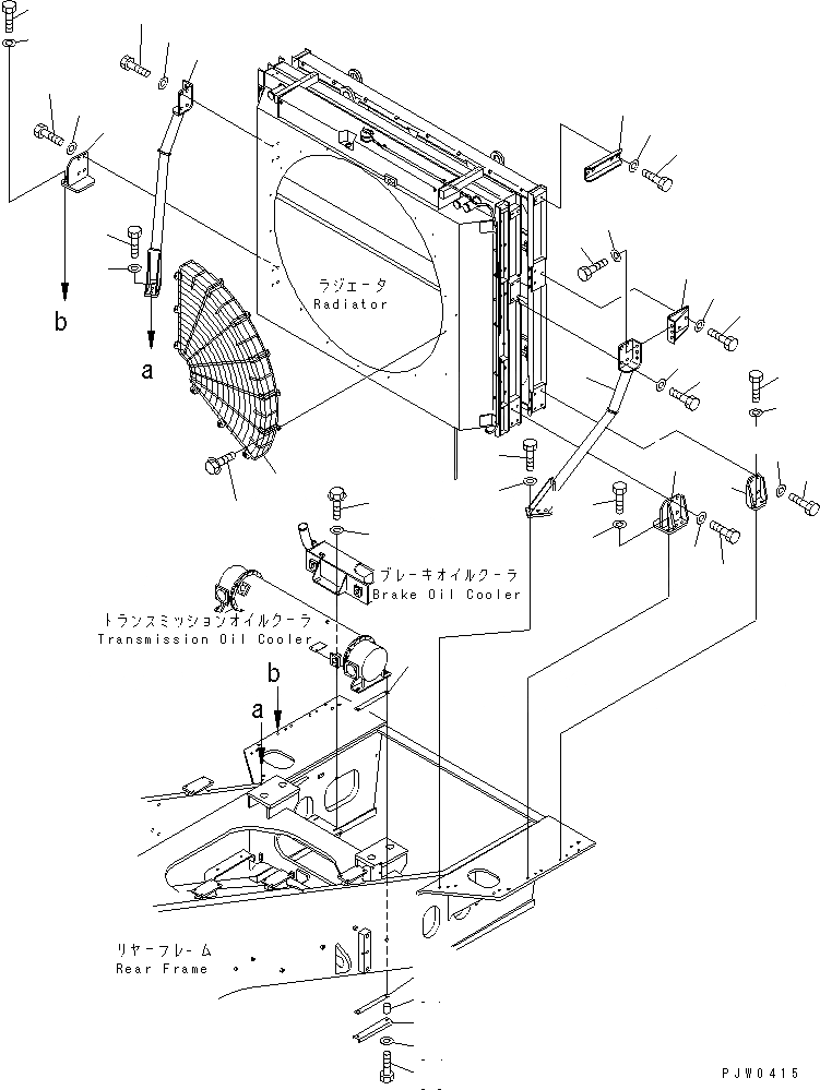 Схема запчастей Komatsu WA1200-3 - ЗАЩИТА ВЕНТИЛЯТОРА (КРЕПЛЕНИЕ РАДИАТОРА ЧАСТИ) СИСТЕМА ОХЛАЖДЕНИЯ