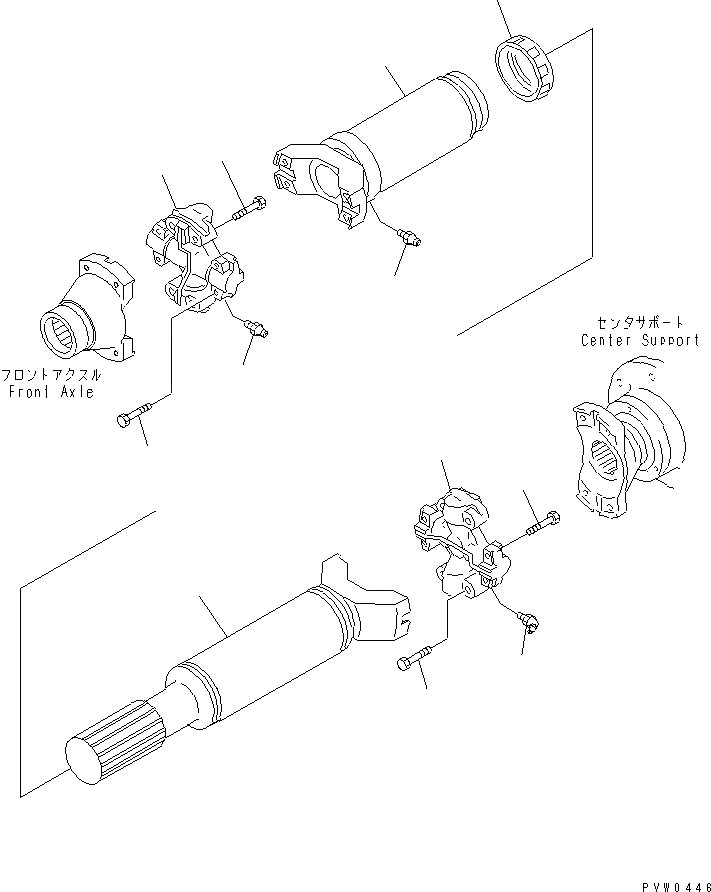 Схема запчастей Komatsu WA1200-3 - ВЕДУЩ. ВАЛ (ПЕРЕДН.)(№-) ГИДРОТРАНСФОРМАТОР И ТРАНСМИССИЯ