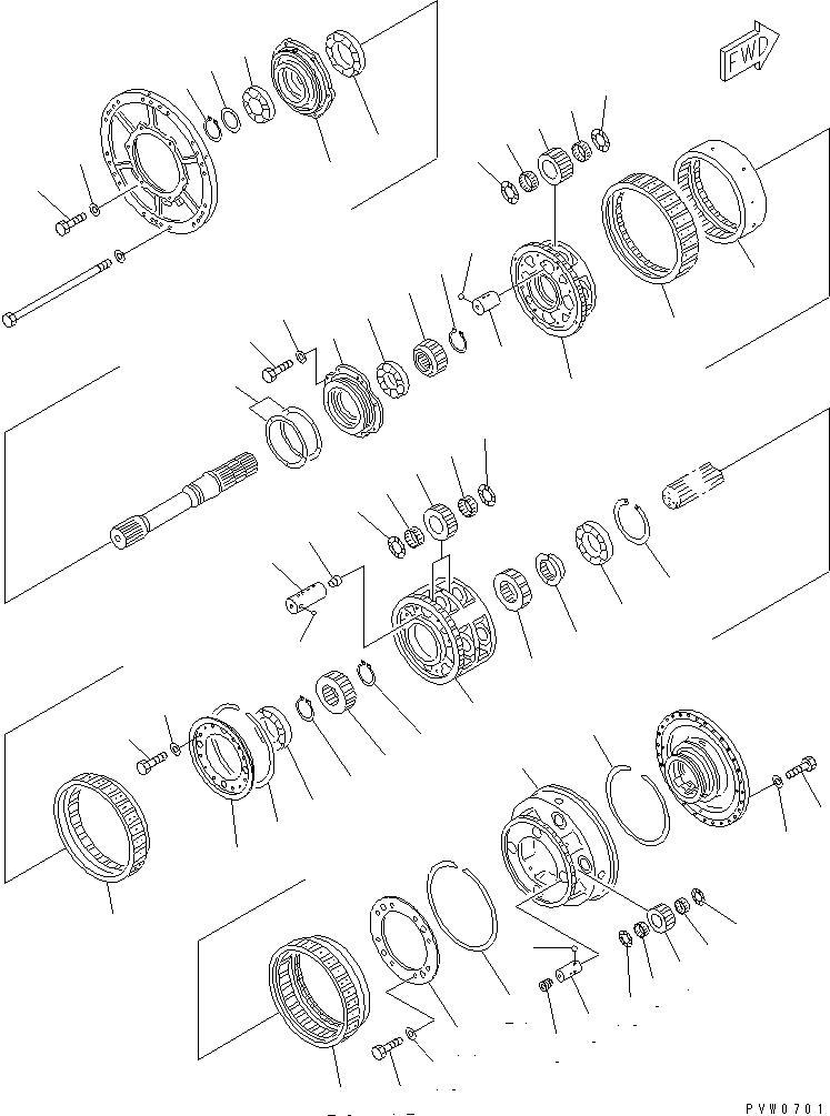 Схема запчастей Komatsu WA1200-3 - ТРАНСМИССИЯ ГИДРОТРАНСФОРМАТОР И ТРАНСМИССИЯ