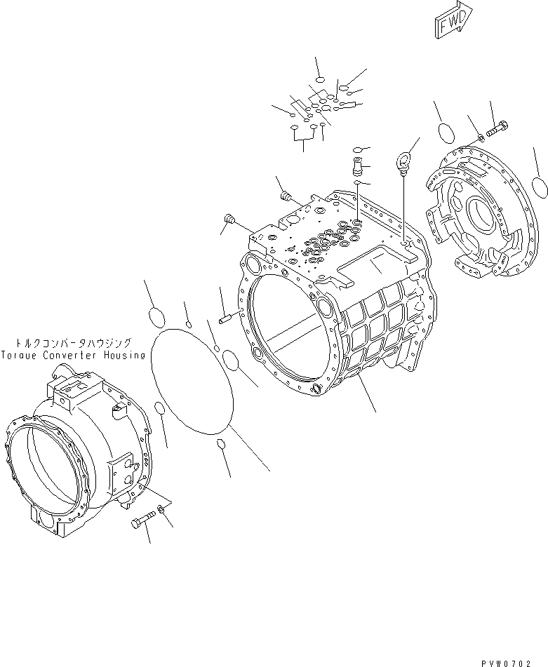 Схема запчастей Komatsu WA1200-3 - КОРПУС ТРАНСМИССИИ ГИДРОТРАНСФОРМАТОР И ТРАНСМИССИЯ