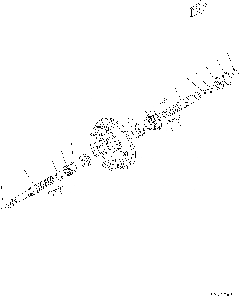 Схема запчастей Komatsu WA1200-3 - ТРАНСМИССИЯ ВХОДН. ВАЛ И ВЫХОДНОЙ ВАЛ ГИДРОТРАНСФОРМАТОР И ТРАНСМИССИЯ