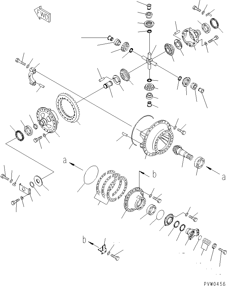 Схема запчастей Komatsu WA1200-3 - ПЕРЕДНИЙ МОСТ (ПЕРЕДНИЙ ДИФФЕРЕНЦИАЛ) ГИДРОТРАНСФОРМАТОР И ТРАНСМИССИЯ