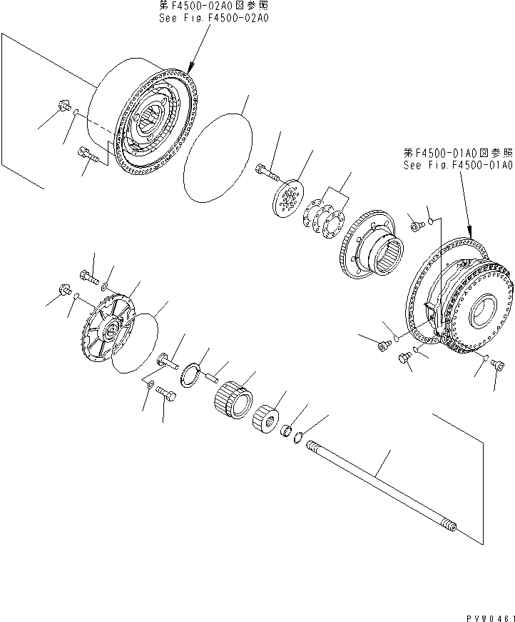 Схема запчастей Komatsu WA1200-3 - ЗАДН. МОСТ (КОНЕЧНАЯ ПЕРЕДАЧА¤ /) (ПРАВ.) ГИДРОТРАНСФОРМАТОР И ТРАНСМИССИЯ