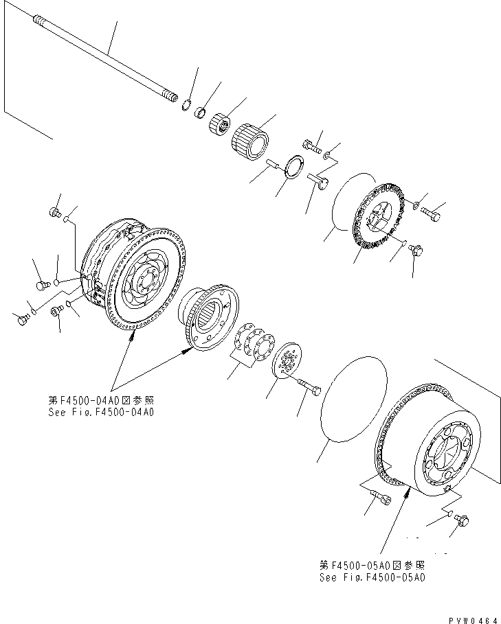 Схема запчастей Komatsu WA1200-3 - ЗАДН. МОСТ (КОНЕЧНАЯ ПЕРЕДАЧА¤ /) (ЛЕВ.) ГИДРОТРАНСФОРМАТОР И ТРАНСМИССИЯ