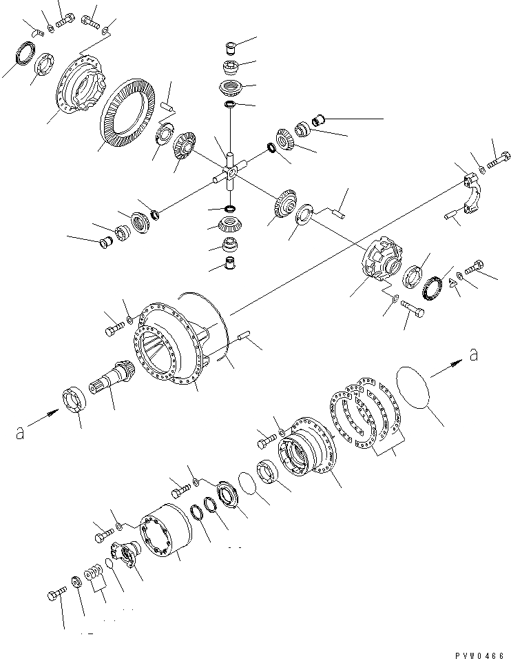 Схема запчастей Komatsu WA1200-3 - ЗАДН. МОСТ (ЗАДНИЙ ДИФФЕРЕНЦИАЛ) ГИДРОТРАНСФОРМАТОР И ТРАНСМИССИЯ