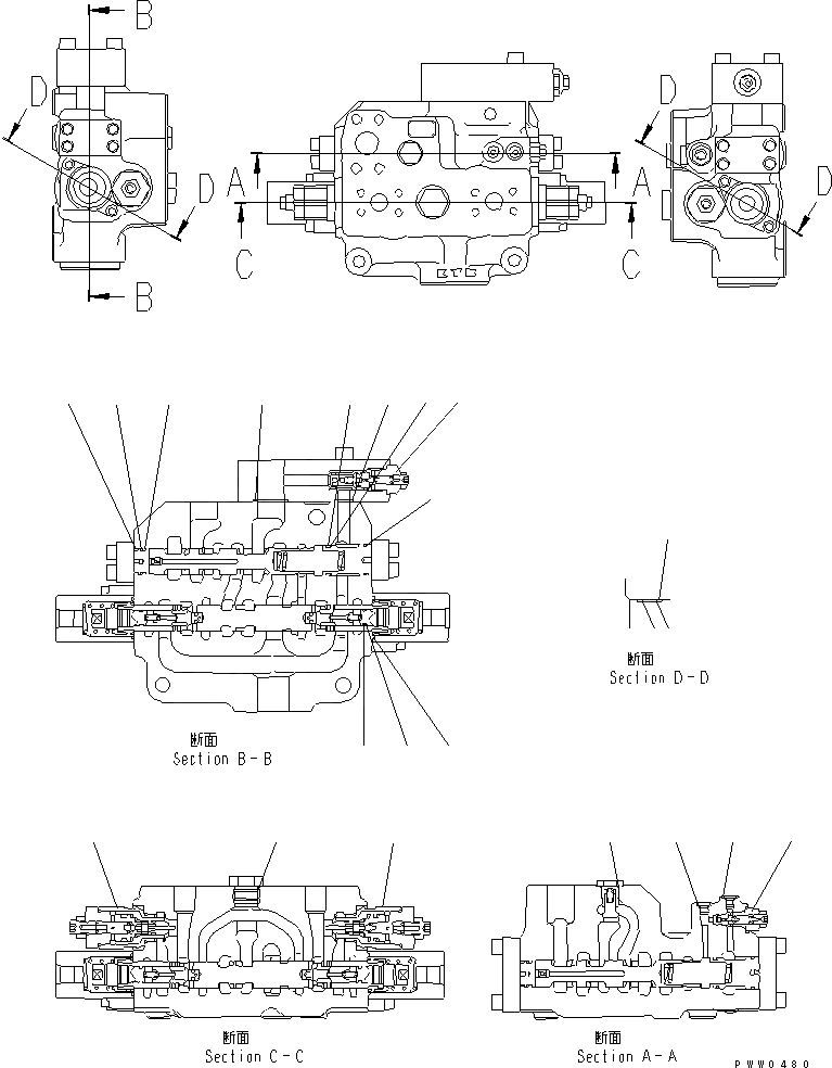 Схема запчастей Komatsu WA1200-3 - КЛАПАН РУЛЕВОГО УПРАВЛЕНИЯ (РУЛЕВ. УПРАВЛЕНИЕ ЗАПРАШИВАЮЩ. КЛАПАН) (ЛЕВ.) (ВНУТР. ЧАСТИ) ГИДРАВЛИКА