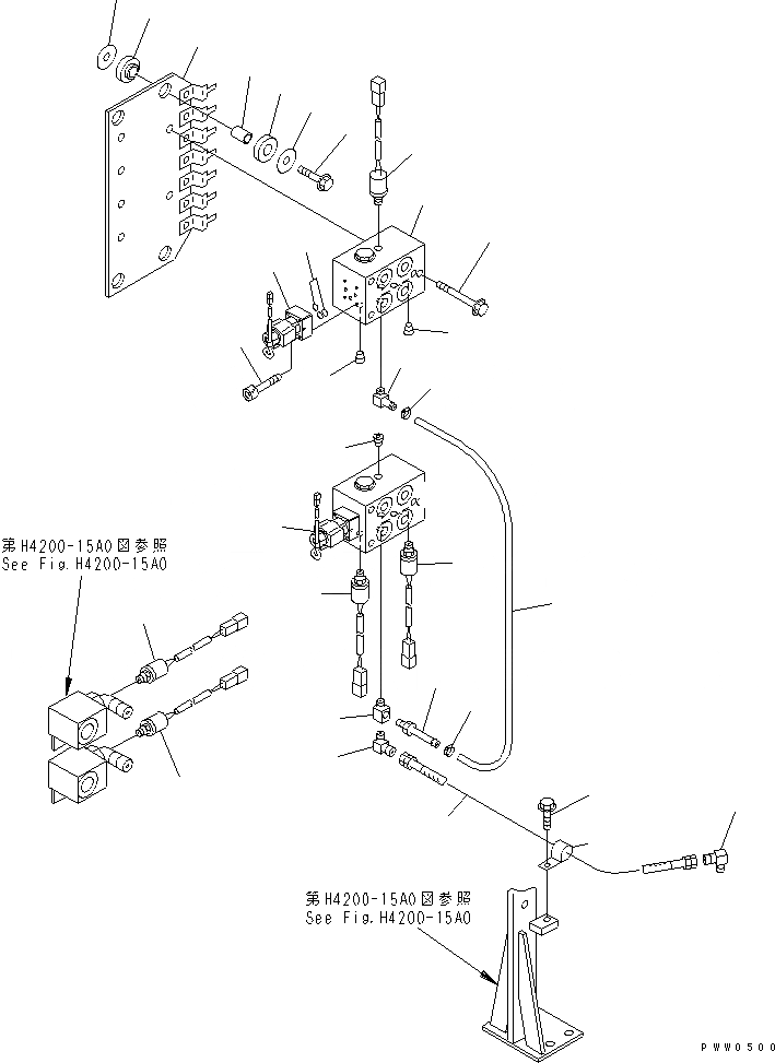 Схема запчастей Komatsu WA1200-3 - ГИДРАВЛ ЛИНИЯ (ЛИНИЯ КЛАПАНА PPC ЗАДН. /) ГИДРАВЛИКА