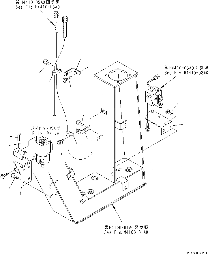 Схема запчастей Komatsu WA1200-3 - ГИДРОЛИНИЯ РУЛЕВОГО УПРАВЛЕНИЯ (ГЛАВН. КЛАПАН УПРАВЛ-Е ЛИНИЯ /) ГИДРАВЛИКА