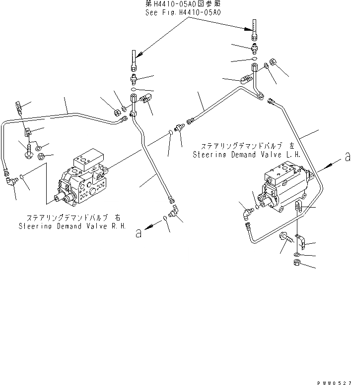 Схема запчастей Komatsu WA1200-3 - ГИДРОЛИНИЯ РУЛЕВОГО УПРАВЛЕНИЯ (ГЛАВН. КЛАПАН УПРАВЛ-Е ЛИНИЯ /) ГИДРАВЛИКА