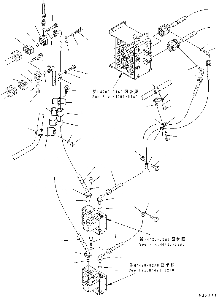 Схема запчастей Komatsu WA1200-3 - ЛИНИЯ ЭКСТРЕНН. РУЛЕВ. УПРАВЛ-Я (ЭКСТРЕНН. ГИДРОЛИНИЯ КЛАПАНА РУЛЕВ. УПРАВЛЕНИЯ)(№-) ГИДРАВЛИКА
