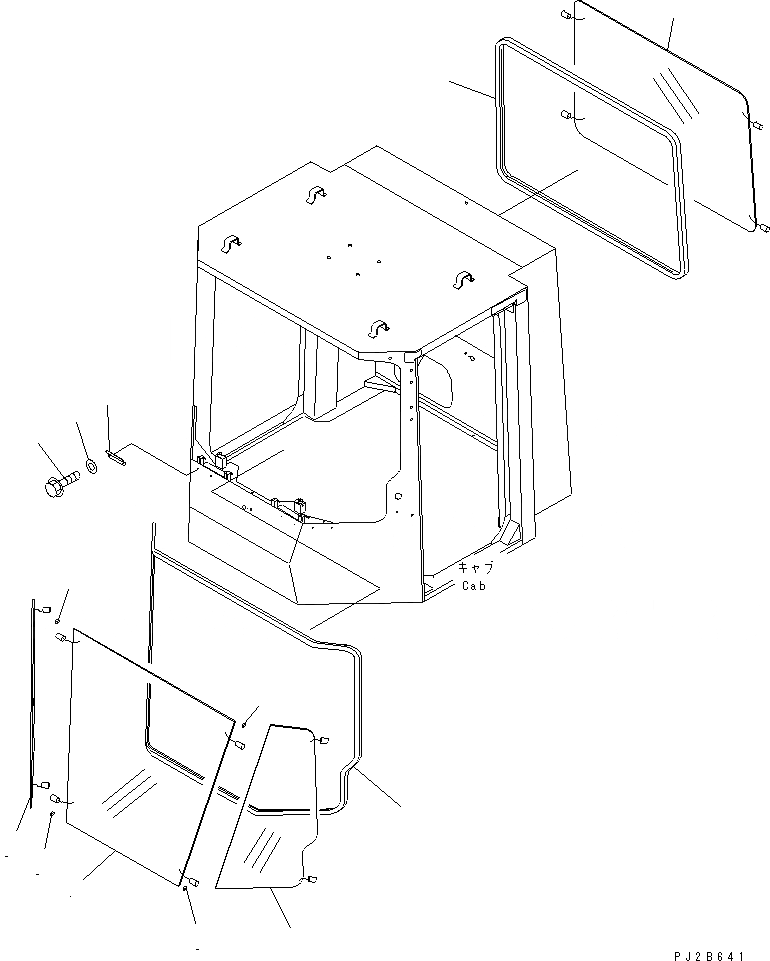 Схема запчастей Komatsu WA1200-3 - КАБИНА (ДЛЯ ПОДОГРЕВED СТЕКЛА) (ОКНА) КАБИНА ОПЕРАТОРА И СИСТЕМА УПРАВЛЕНИЯ