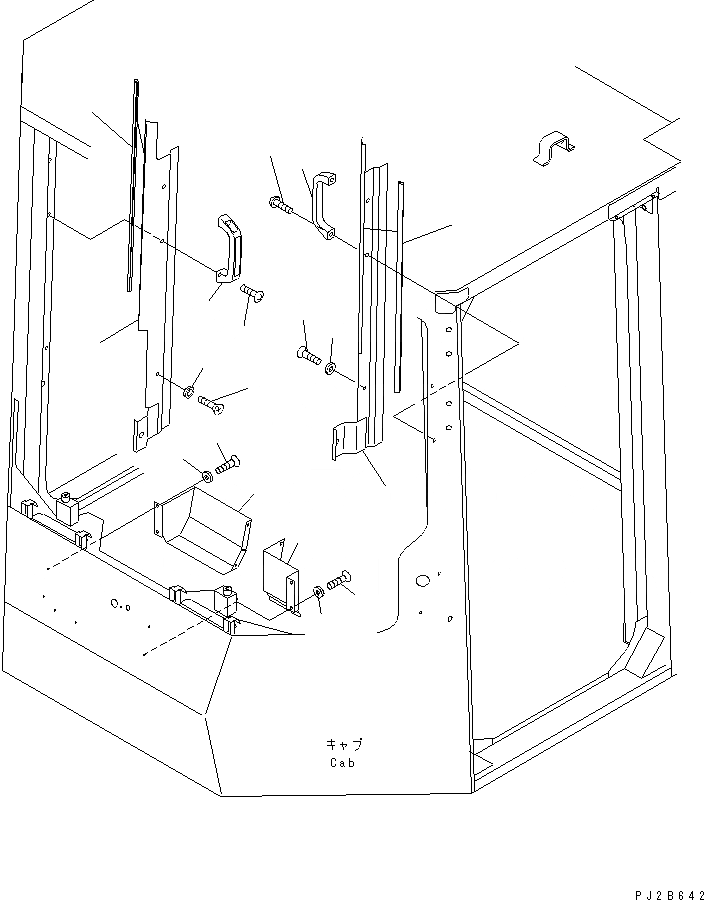 Схема запчастей Komatsu WA1200-3 - КАБИНА (ДЛЯ ПОДОГРЕВ СТЕКЛА) (ЧАСТИ ИНТЕРЬЕРА¤ ПЕРЕДН.) КАБИНА ОПЕРАТОРА И СИСТЕМА УПРАВЛЕНИЯ