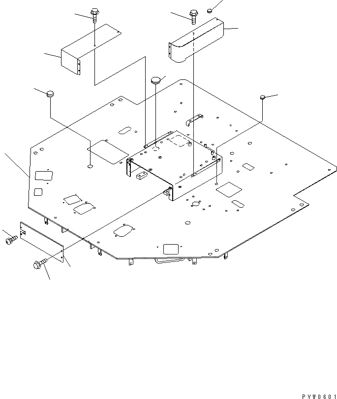 Схема запчастей Komatsu WA1200-3 - ПОЛ SUB (ПОЛ) (ОСНОВН. КОНСТРУКЦИЯ)(№-) КАБИНА ОПЕРАТОРА И СИСТЕМА УПРАВЛЕНИЯ