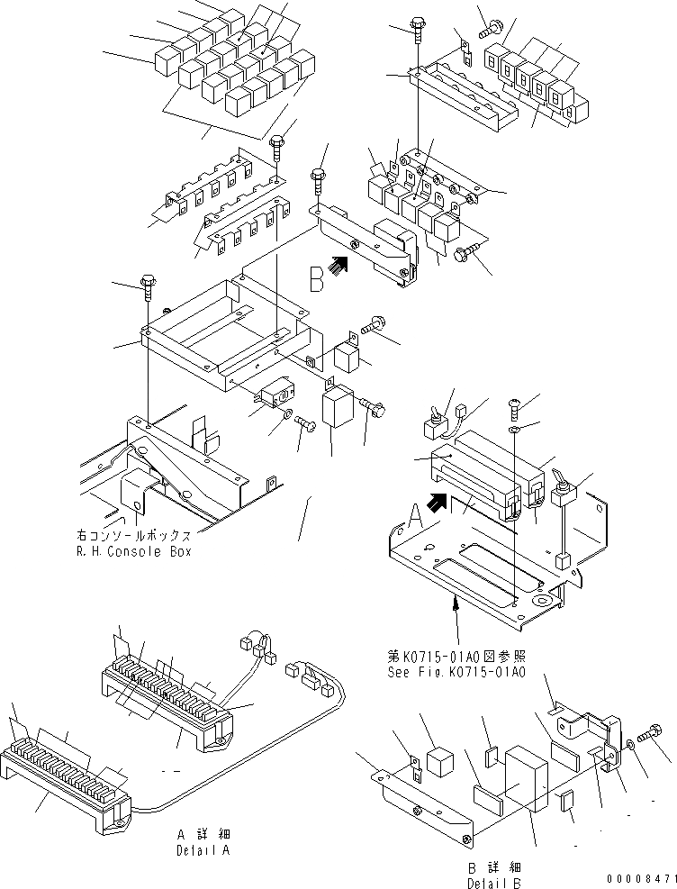 Схема запчастей Komatsu WA1200-3 - ПОЛ SUB (ПОЛ Э/ПРОВОДКА) (РЕЛЕ И ПРЕДОХРАНИТЕЛИ)(№-) КАБИНА ОПЕРАТОРА И СИСТЕМА УПРАВЛЕНИЯ