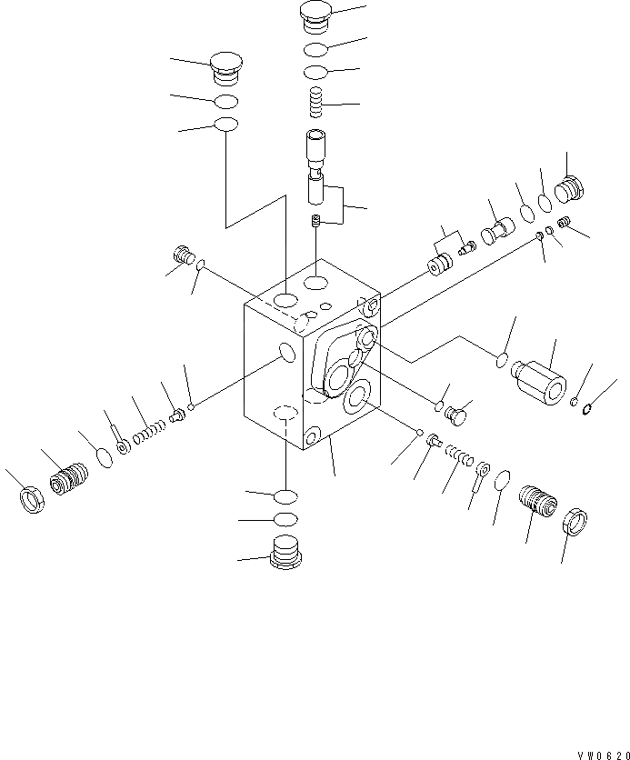 Схема запчастей Komatsu WA1200-3 - УПРАВЛ-Е ТОРМОЗОМ (КЛАПАН АККУМУЛЯТОРА) (ВНУТР. ЧАСТИ) КАБИНА ОПЕРАТОРА И СИСТЕМА УПРАВЛЕНИЯ
