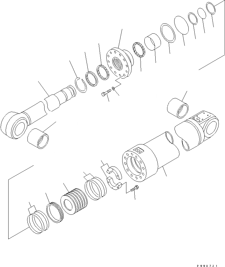 Схема запчастей Komatsu WA1200-3 - ГИДРОЦИЛИНДР ПОДЪЕМА ОСНОВН. КОМПОНЕНТЫ И РЕМКОМПЛЕКТЫ