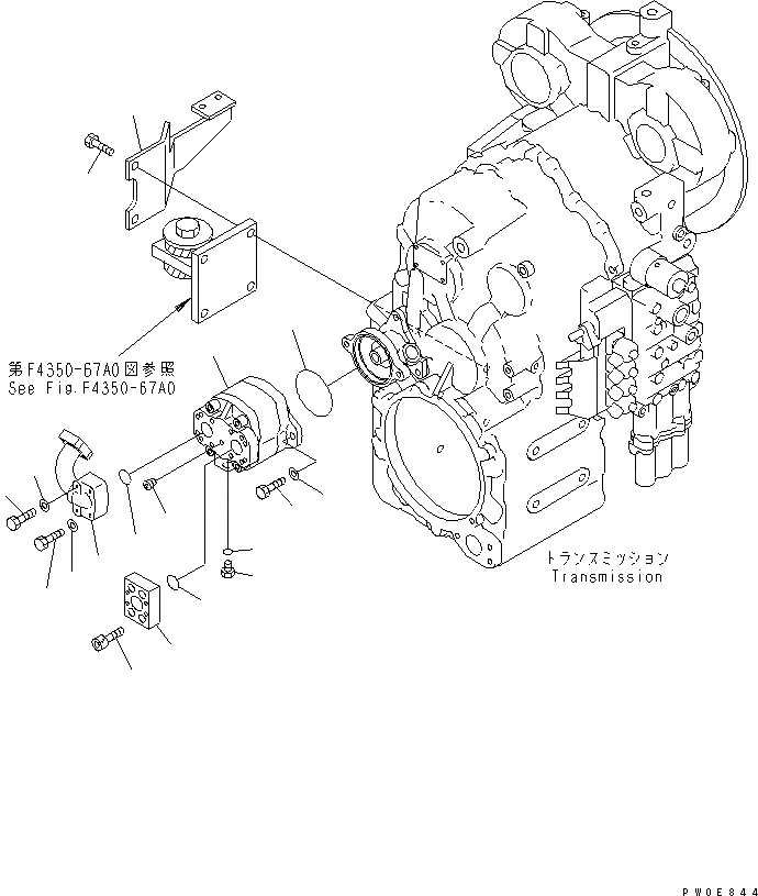Схема запчастей Komatsu WA120L-3 - ТРАНСМИССИЯ (ГИДРОЛИНИЯ ЭКСТРЕННОГО УПРАВЛЕНИЯ)(№-) ТРАНСМИССИЯ