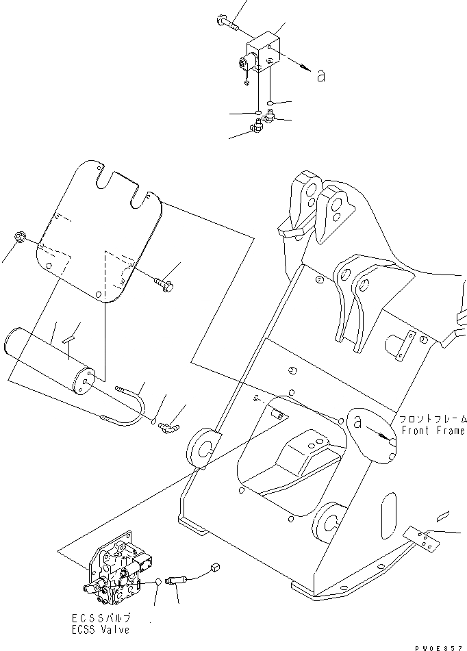 Схема запчастей Komatsu WA120L-3 - ГИДРОЛИНИЯ (E.C.S.S. КЛАПАН И АККУМУЛЯТОР)(№-) ГИДРАВЛИКА
