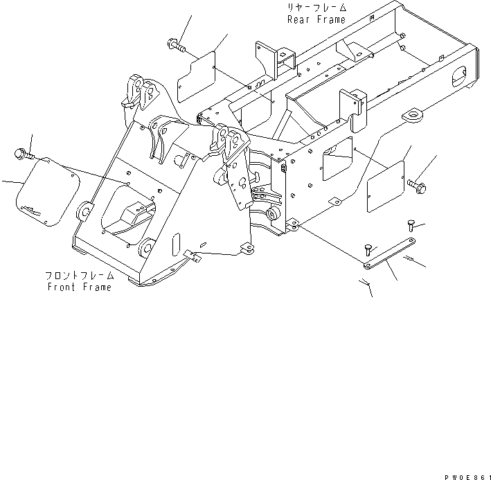 Схема запчастей Komatsu WA120L-3 - БЛОКИР. ШАНГА И КРЫШКА(ЭКСТРЕНН. РУЛЕВ. УПРАВЛЕНИЕ КОМПОНЕНТЫ)(№-) ОСНОВНАЯ РАМА И ЕЕ ЧАСТИ