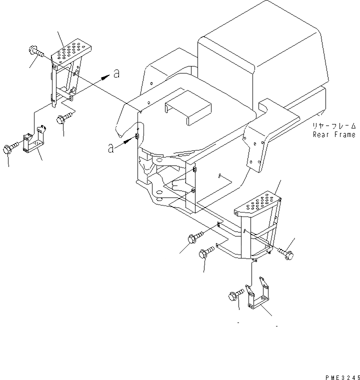 Схема запчастей Komatsu WA120L-3 - ЛЕСТНИЦА(№-) ЧАСТИ КОРПУСА