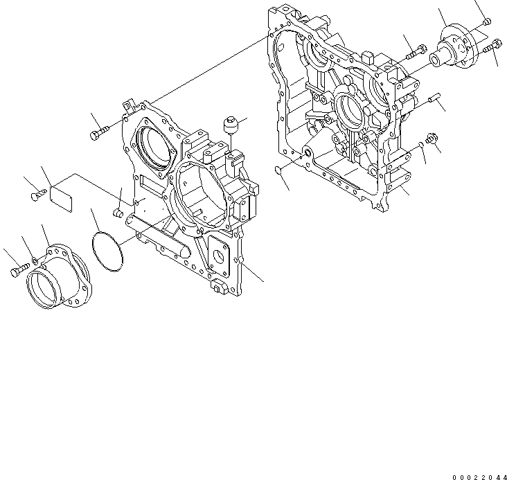 Схема запчастей Komatsu WA150-5 - ПЕРЕДАЧА (/) (КОРПУС) (ДЛЯ КРОМЕ ЯПОН.) СИЛОВАЯ ПЕРЕДАЧА