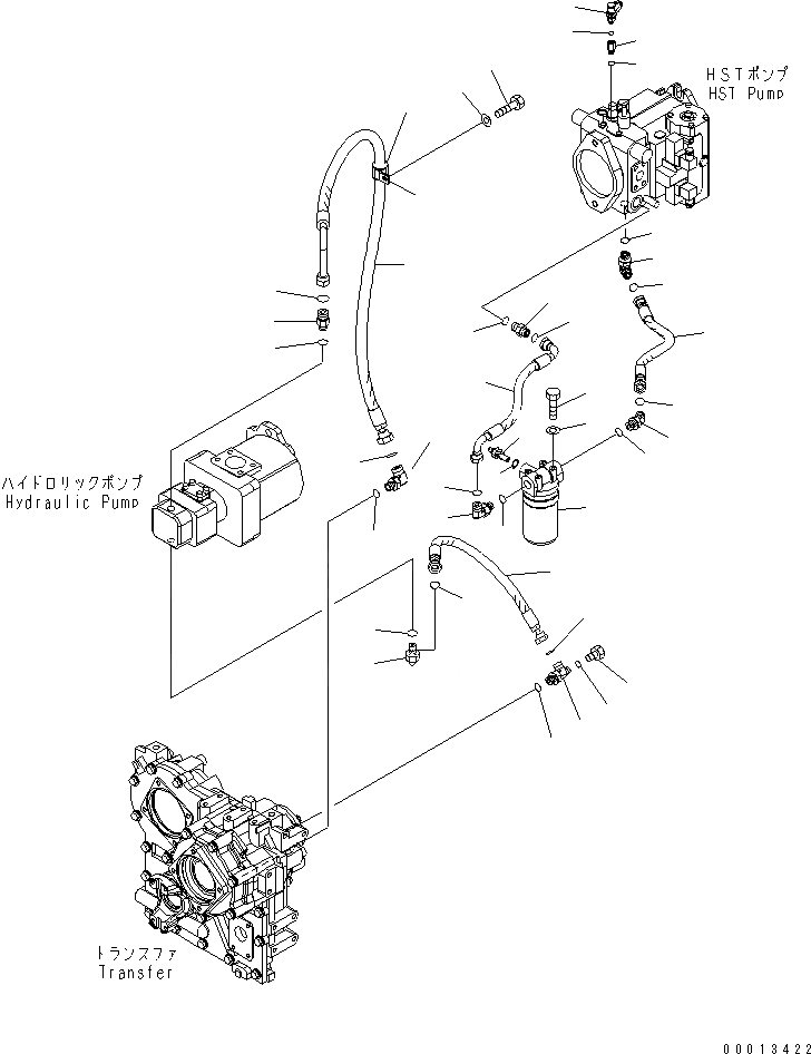 Схема запчастей Komatsu WA150-5 - HST МАСЛ. ЛИНИЯ (ФИЛЬТР. И ПЕРЕДАЧА ЛИНИЯ) СИЛОВАЯ ПЕРЕДАЧА