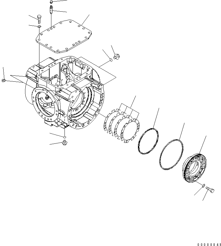 Схема запчастей Komatsu WA150-5 - ЗАДН. МОСТ (ДИФФЕРЕНЦ.) (COVER)(№78-) СИЛОВАЯ ПЕРЕДАЧА