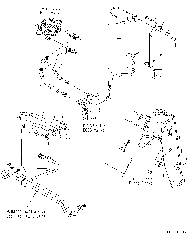 Схема запчастей Komatsu WA150-5 - ГИДРОЛИНИЯ (E.C.S.S. АККУМУЛЯТОР) ГИДРАВЛИКА