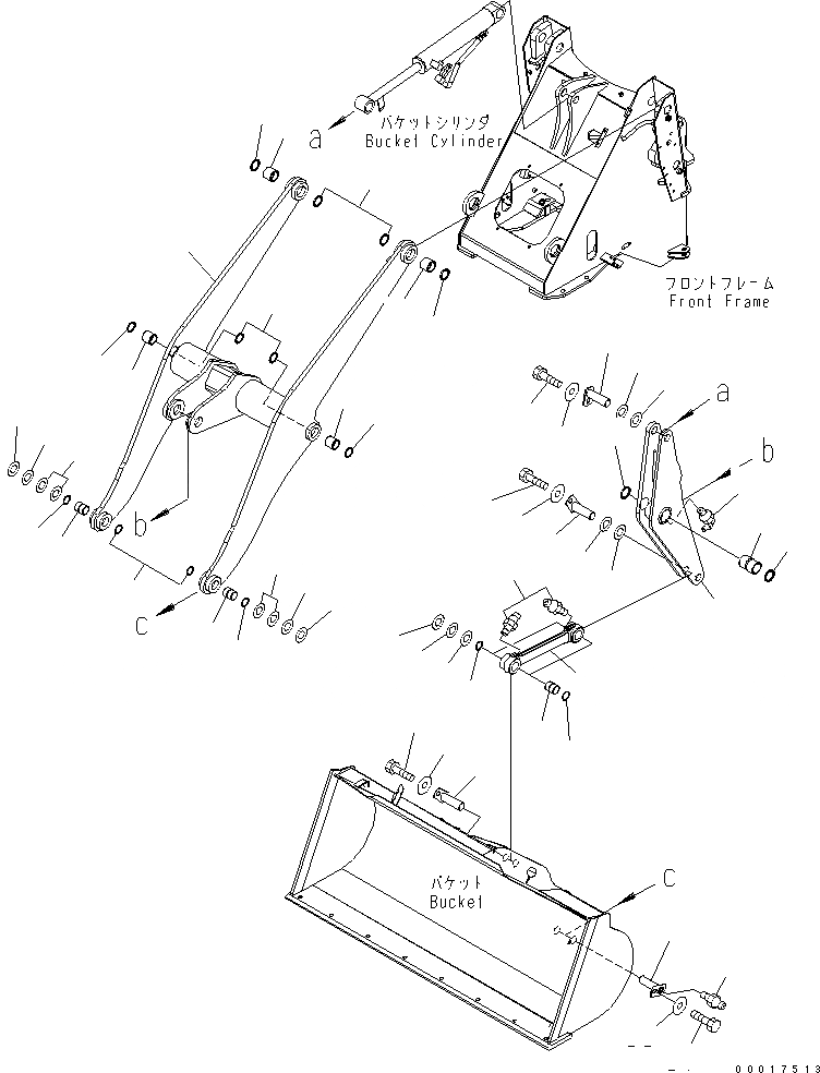 Схема запчастей Komatsu WA150-5 - РУКОЯТЬ И BELL CRANK (ДЛЯ ВЫСОК. ПОДЪЕМА РУКОЯТЬ)(№-7) РАБОЧЕЕ ОБОРУДОВАНИЕ