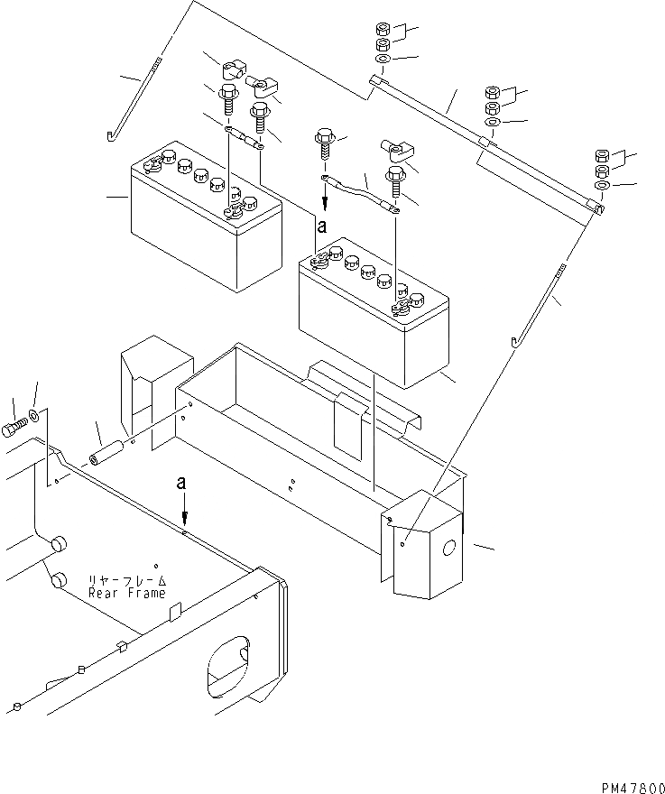 Схема запчастей Komatsu WA150-3-X - АККУМУЛЯТОР И КОРПУС АККУМУЛЯТОРА(№-) КОМПОНЕНТЫ ДВИГАТЕЛЯ И ЭЛЕКТРИКА