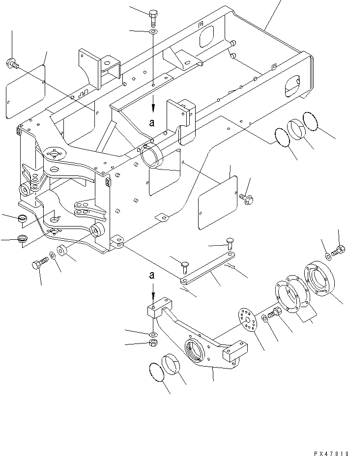 Схема запчастей Komatsu WA150-3-X - ВЕДУЩ. ВАЛ (ЗАДН.)(№-) ВЕДУЩ. ВАЛ¤ ДИФФЕРЕНЦ. И КОЛЕСА