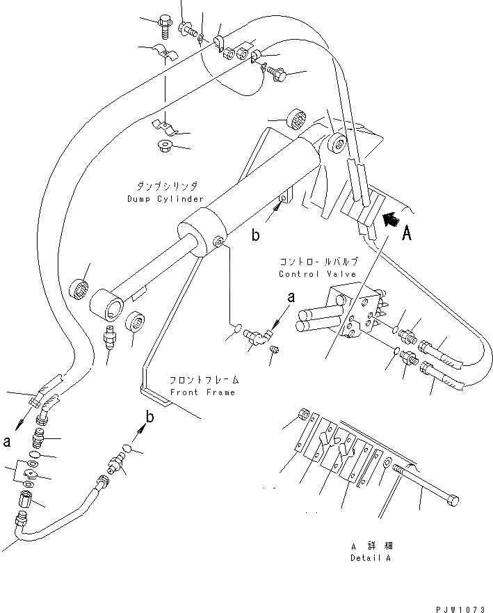 Схема запчастей Komatsu WA150-3-X - ГИДРОЛИНИЯ (ЛИНИЯ ГИДРОЦИЛИНДРА КОВША) (ДЛЯ ВЫСОК. ПОДЪЕМА РУКОЯТЬ) (БОЛЬШ. ТИП)(№-) УПРАВЛ-Е РАБОЧИМ ОБОРУДОВАНИЕМ
