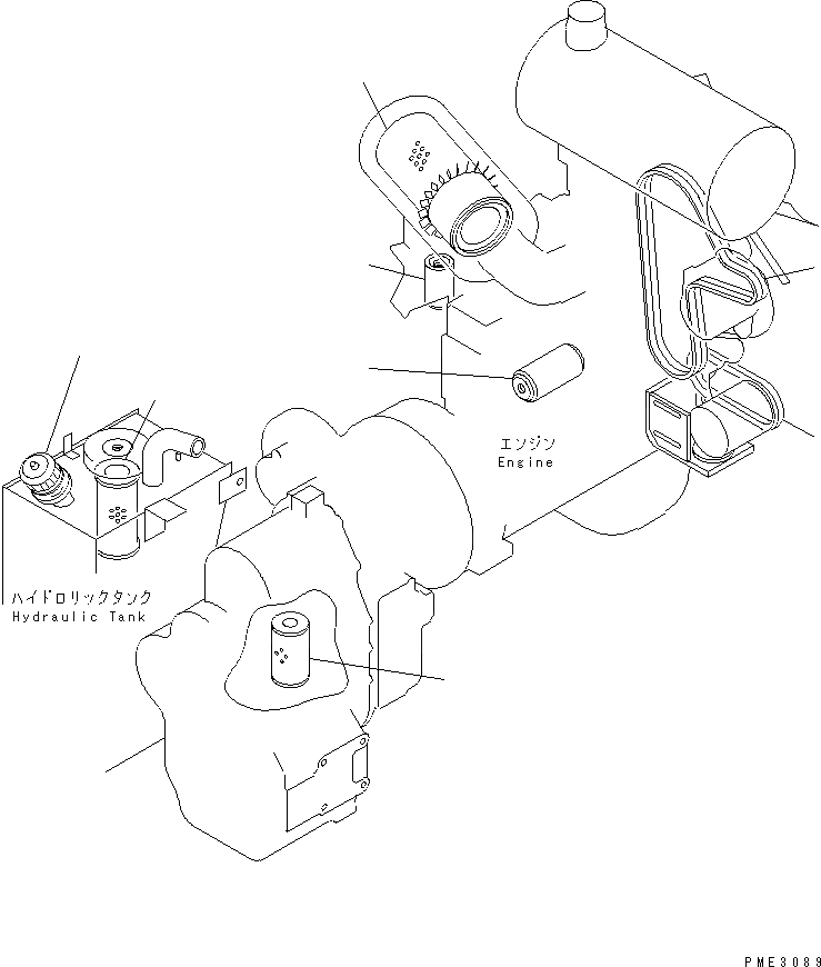 Схема запчастей Komatsu WA150-3-X - ЭЛЕМЕНТ И V-РЕМЕНЬ(№-) КАТАЛОГИ ЗЧ