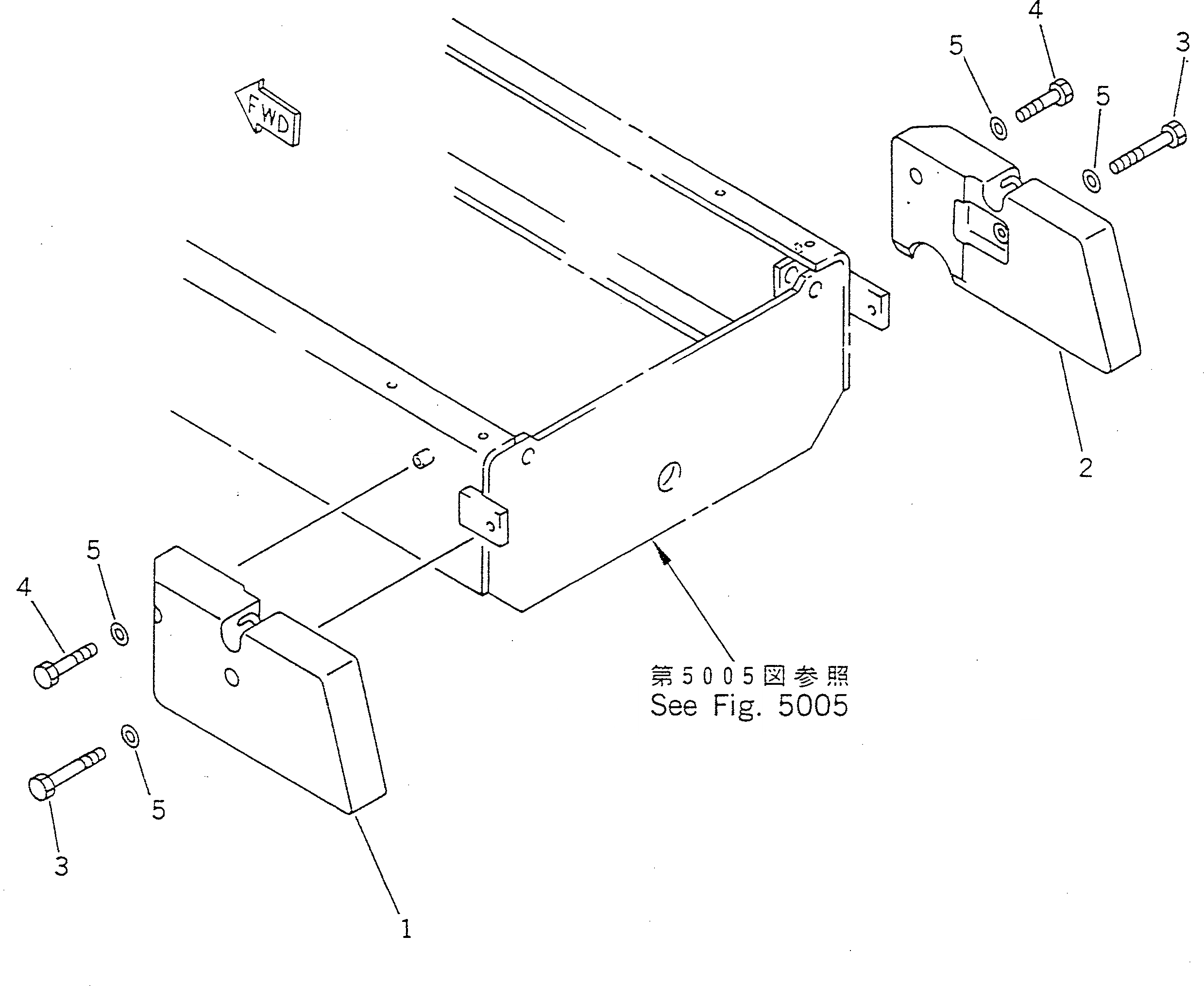 Схема запчастей Komatsu WA150-1 - ДОПОЛН. ПРОТИВОВЕС РАМА И ЧАСТИ КОРПУСА