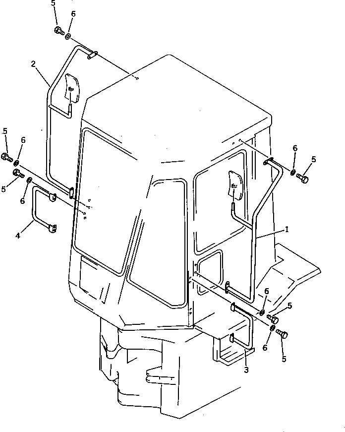 Схема запчастей Komatsu WA150-1 - СТОЙКА И ПОРУЧНИ (TBG/ABE СПЕЦ-Я.)(№-9999) СПЕЦ. APPLICATION ЧАСТИ