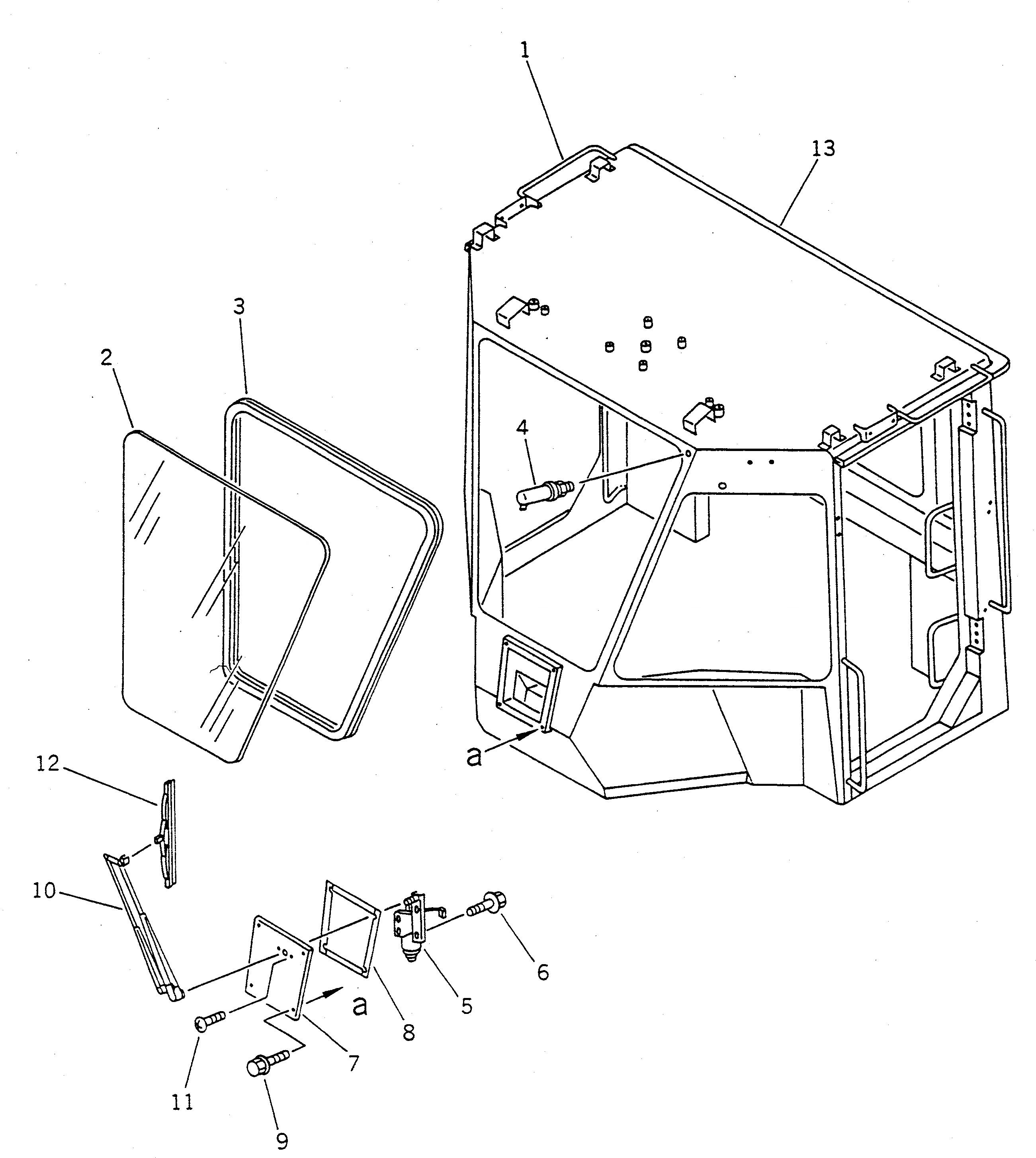 Схема запчастей Komatsu WA150-1 - КАБИНА (/8) (ДЛЯ -PERSONS)(№-) СПЕЦ. APPLICATION ЧАСТИ