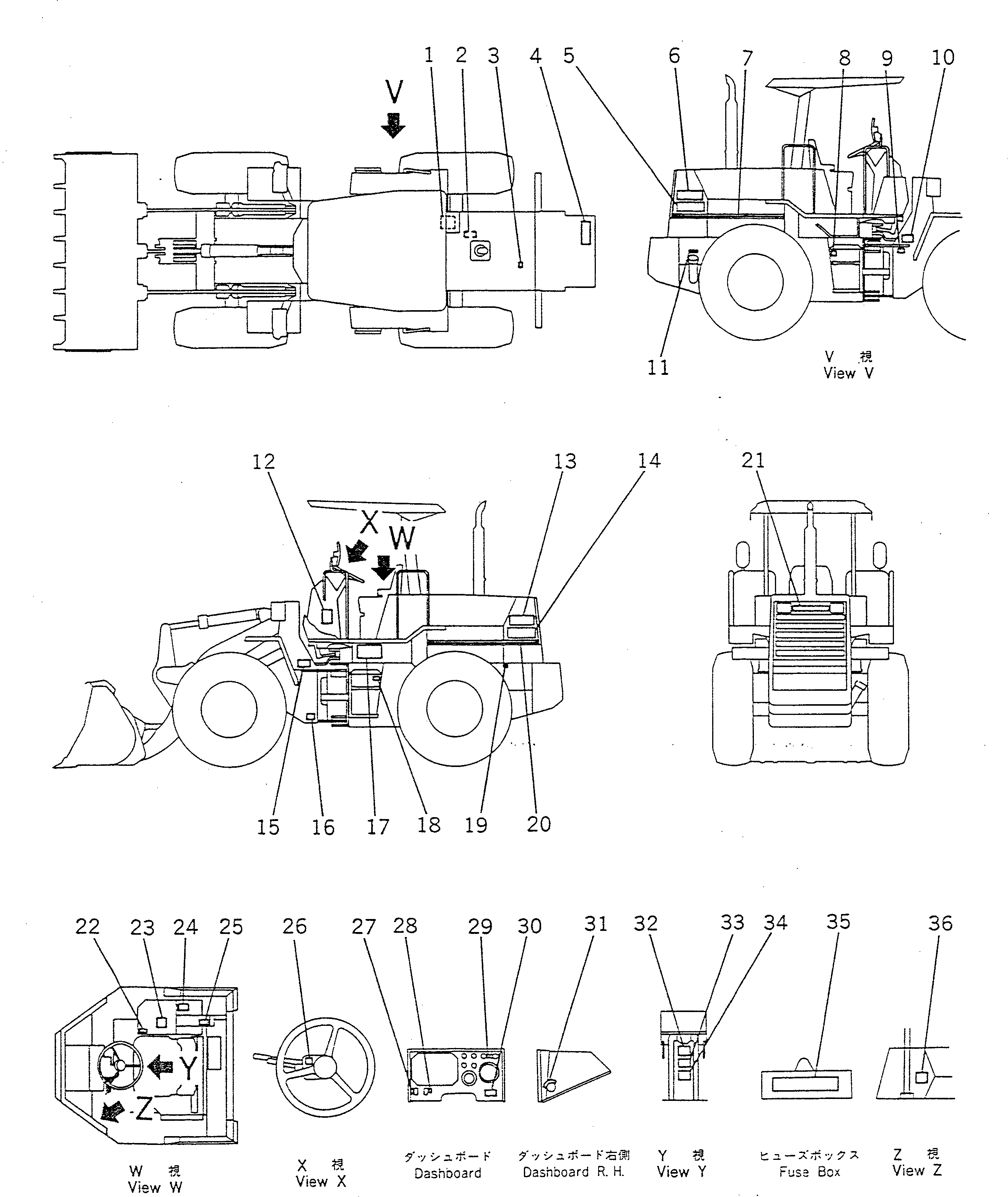 Схема запчастей Komatsu WA150-1 - МАРКИРОВКА (ЯПОН.) (С НАВЕСОМ)(№7-) МАРКИРОВКА¤ ИНСТРУМЕНТ И РЕМКОМПЛЕКТЫ