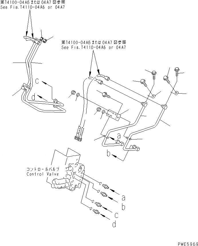 Схема запчастей Komatsu WA150-3 - ПЕРЕДН. РАМА (НАВЕСН. ОБОРУД ТРУБЫ) (С 4-Х СЕКЦИОНН. КЛАПАН) ОСНОВНАЯ РАМА И ЕЕ ЧАСТИ