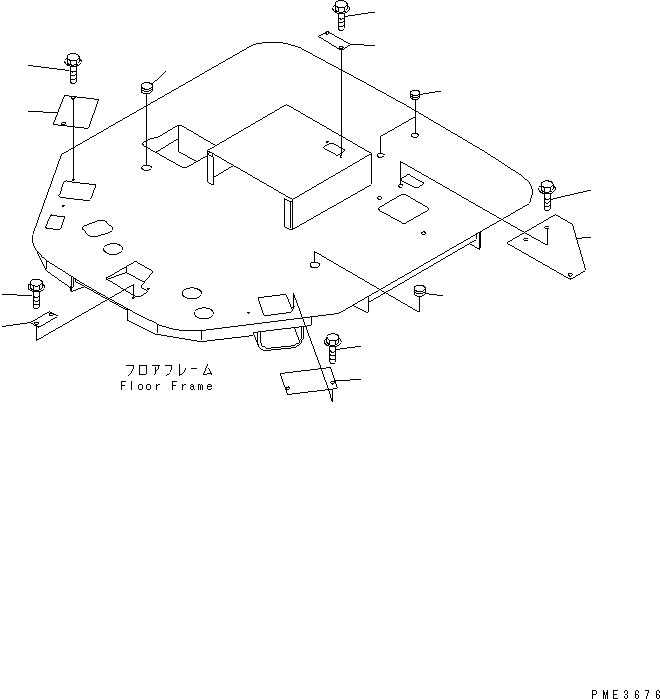Схема запчастей Komatsu WA150-3 - ПОЛ (ПЛАСТИНА И КРЕПЛЕНИЕ)(№-) КАБИНА ОПЕРАТОРА И СИСТЕМА УПРАВЛЕНИЯ