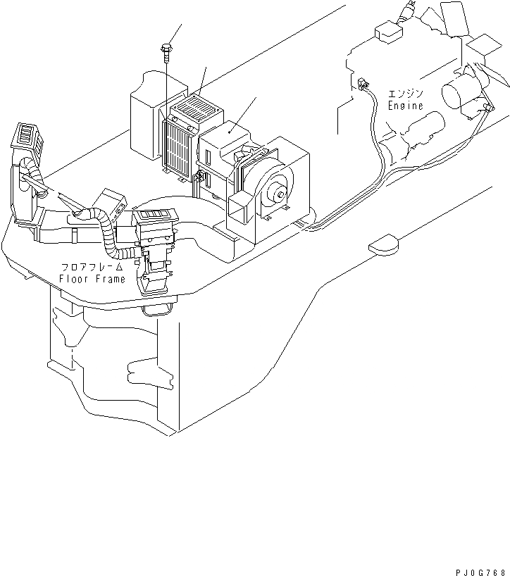 Схема запчастей Komatsu WA150-3 - ПОЛ (ОТОПИТЕЛЬ)(№-) КАБИНА ОПЕРАТОРА И СИСТЕМА УПРАВЛЕНИЯ
